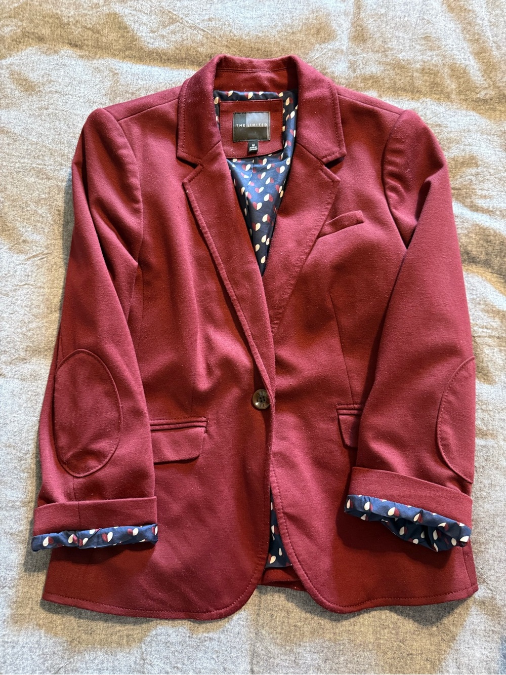 The Limited Women's Wine Red Single-Button Blazer